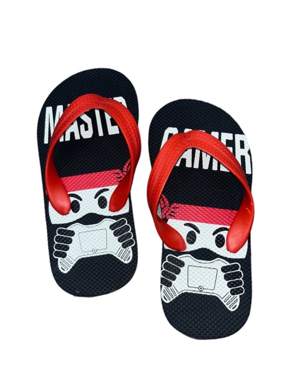 NWT Children’s Place ‘Master Gamer’ Flip Flops 10/11 Ninja Gamer Sandals